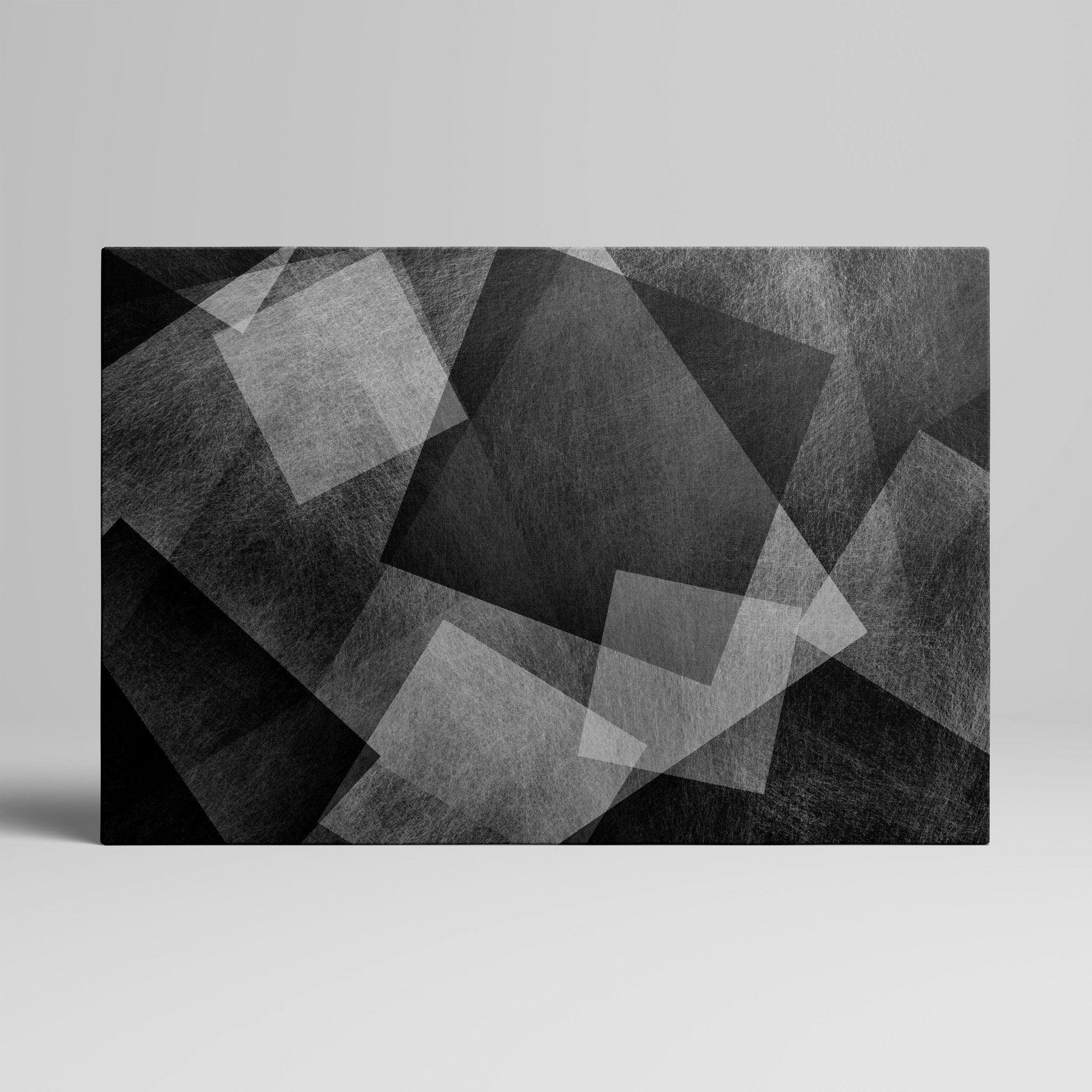 Foto obraz na płótnie - Abstrakcja, kwadraty na kwadratach (czarno-biały) - Gallart.pl