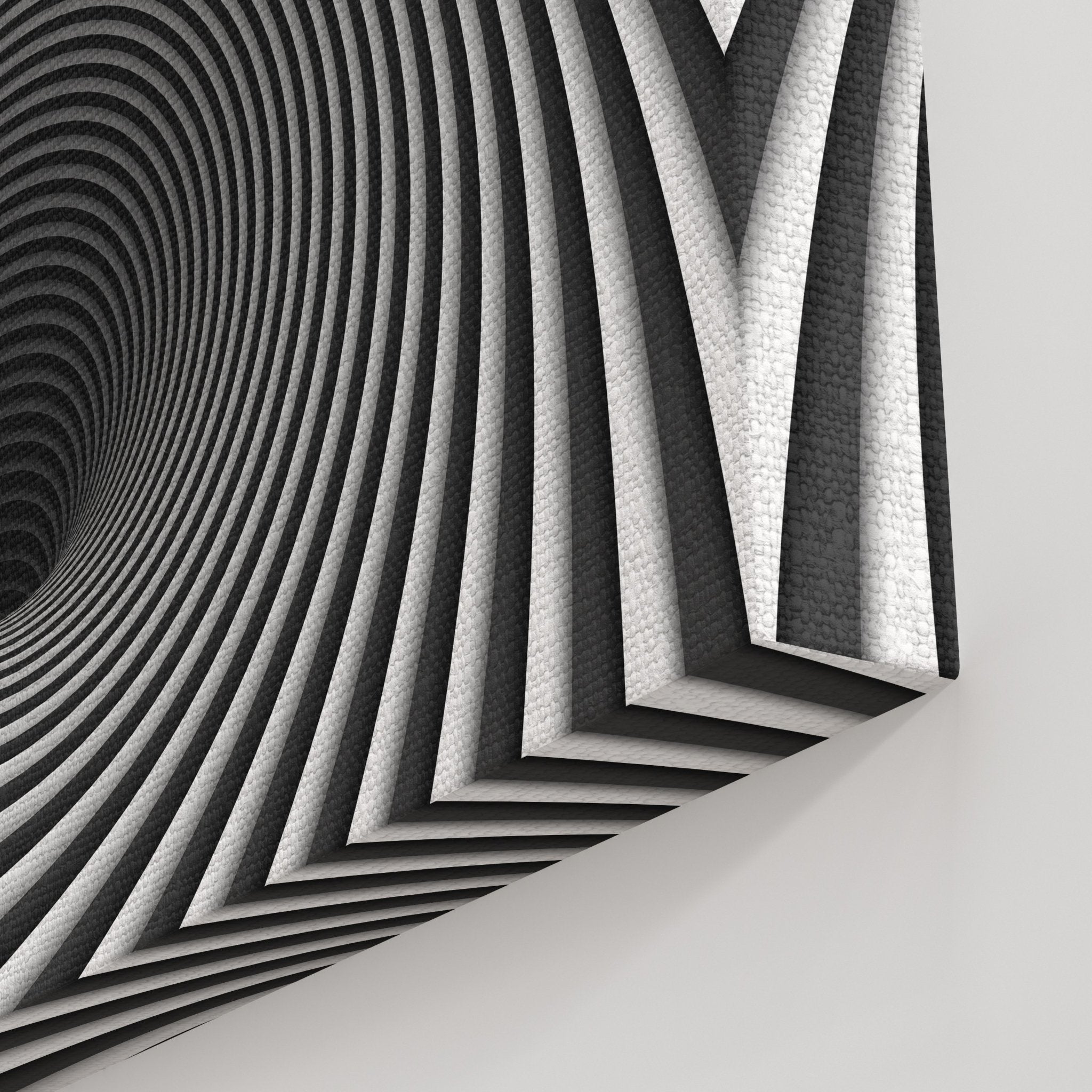 Foto obraz na płótnie - Abstrakcja, tunel i spirala (czarno-biały) - Gallart.pl