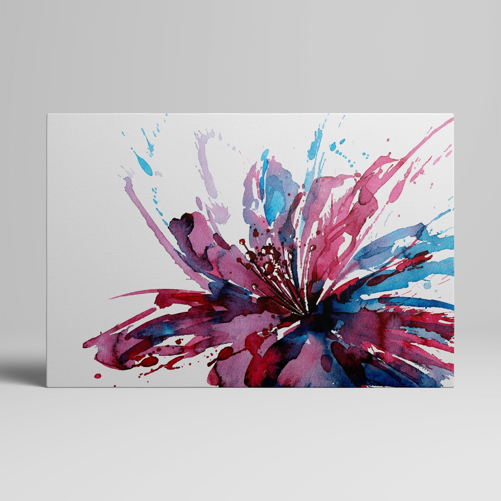 Foto obraz na płótnie - Akwarela, bordowy kwiat (kolorowy) - Gallart.pl