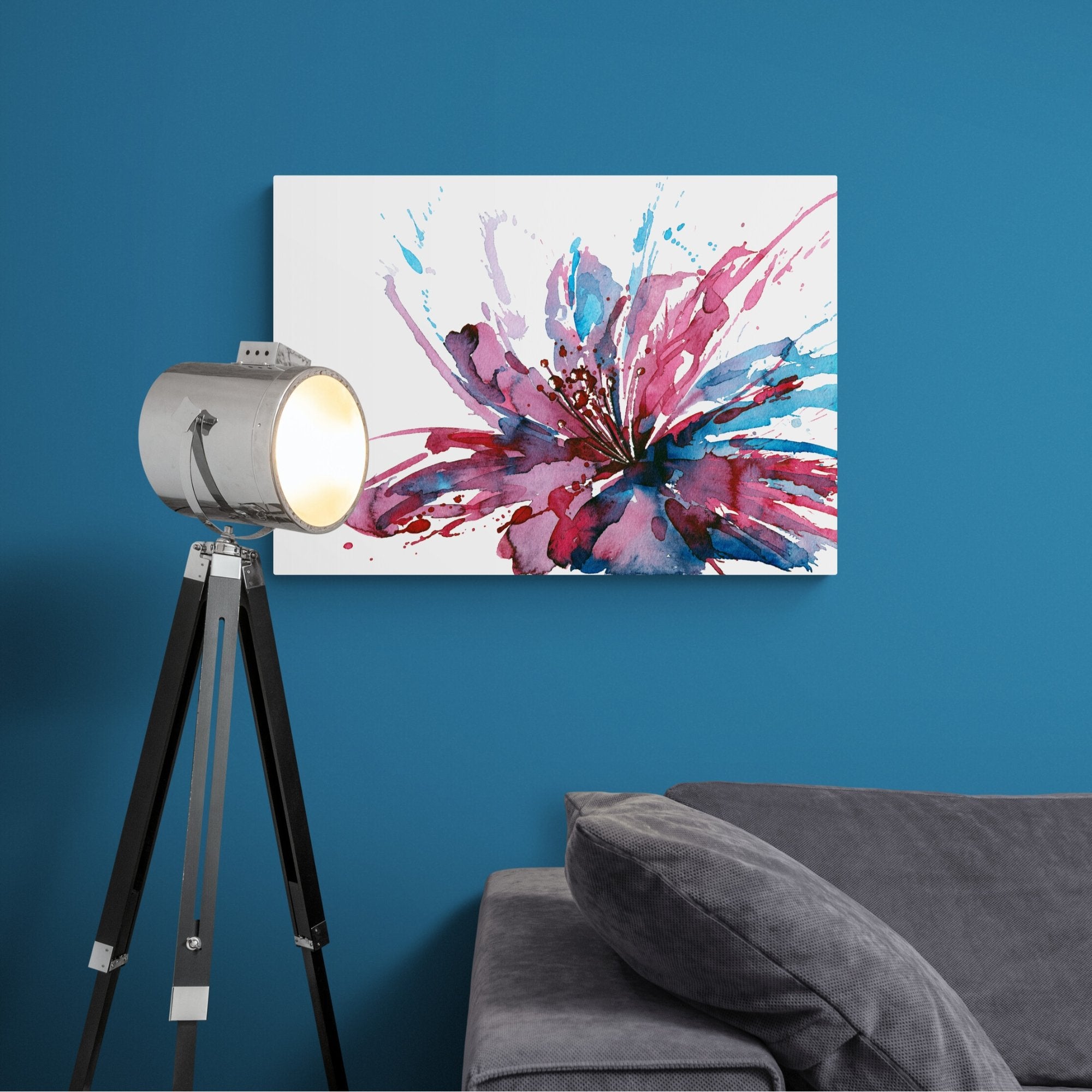 Foto obraz na płótnie - Akwarela, bordowy kwiat (kolorowy) - Gallart.pl