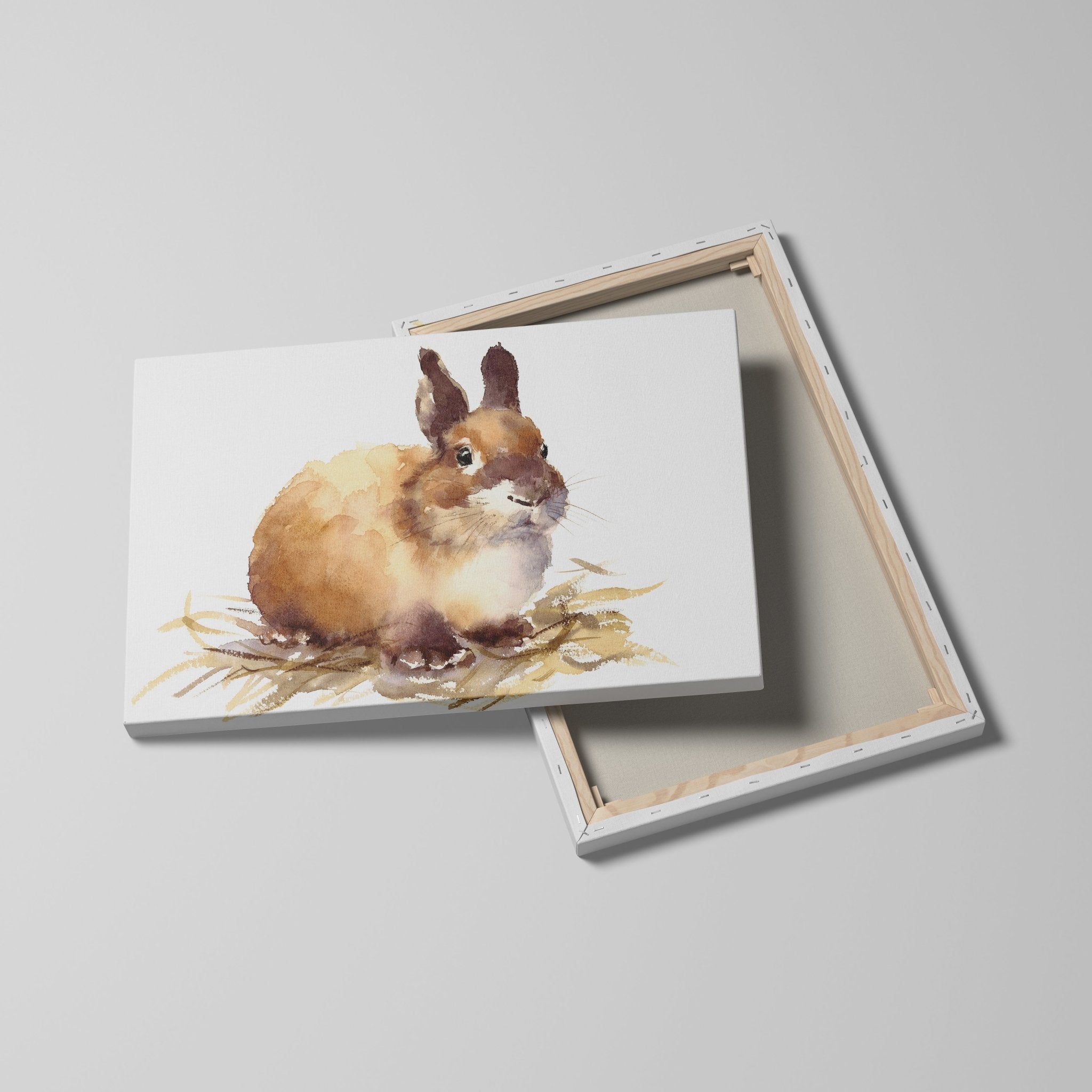 Foto obraz na płótnie - Akwarela, mały królik (zwierzęta) - Gallart.pl