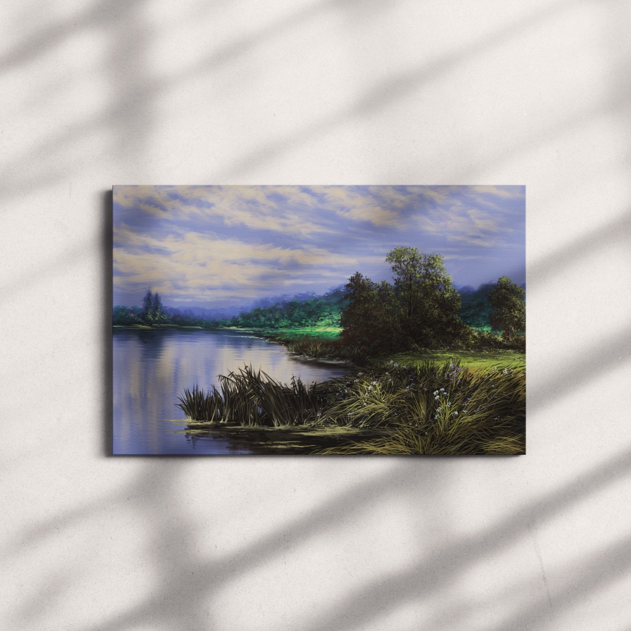 Foto obraz na płótnie - Widok, malownicze jezioro (stonowany) - Gallart.pl