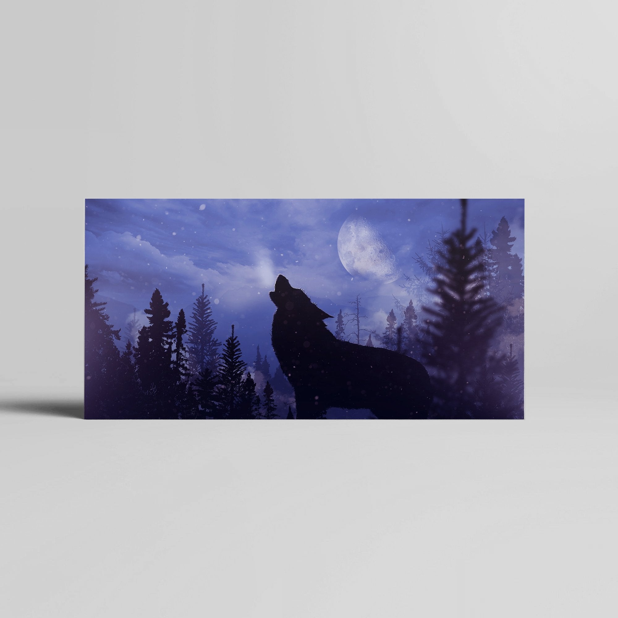 Foto obraz na płótnie - Widok, wilk w lesie (zwierzęta) - Gallart.pl