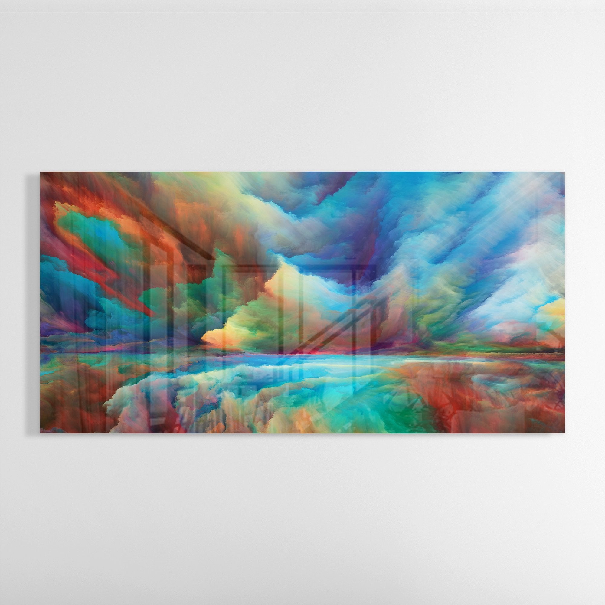 Foto obraz na szkle - Abstrakcja, plejada barwnych chmur (kolorowy) - Gallart.pl