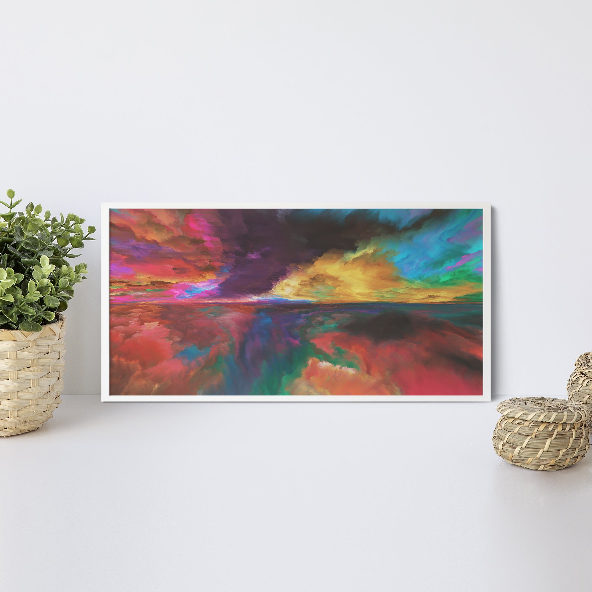Foto obraz w ramie - Abstrakcja, burza kolorów (kolorowy) - Gallart.pl