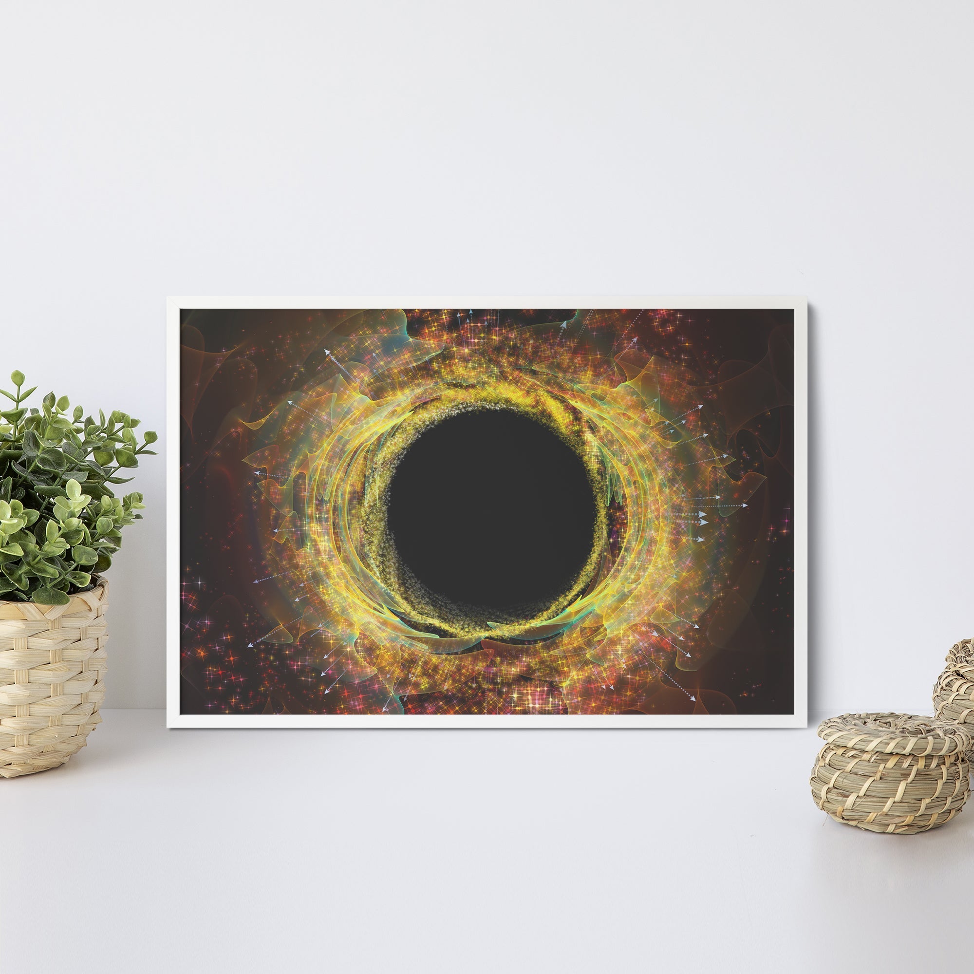 Foto obraz w ramie - Abstrakcja, czarna dziura (stonowany) - Gallart.pl