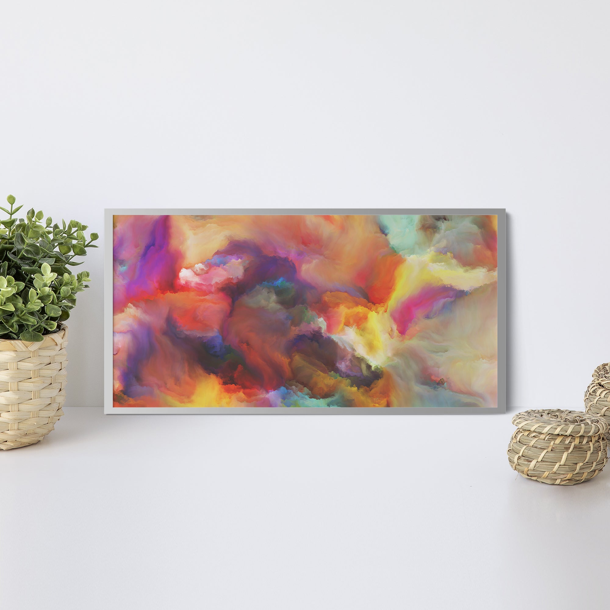 Foto obraz w ramie - Abstrakcja, kolorowe chmury (kolorowy) - Gallart.pl