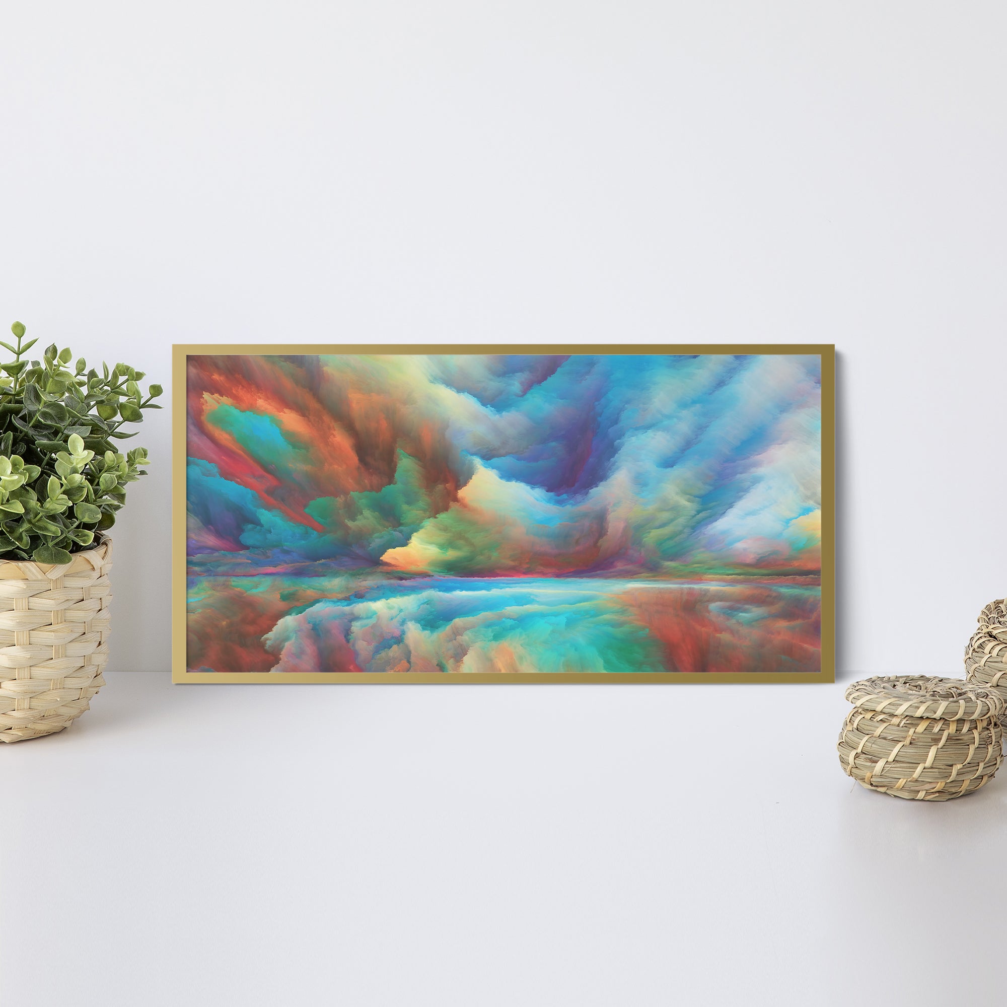 Foto obraz w ramie - Abstrakcja, plejada barwnych chmur (kolorowy) - Gallart.pl