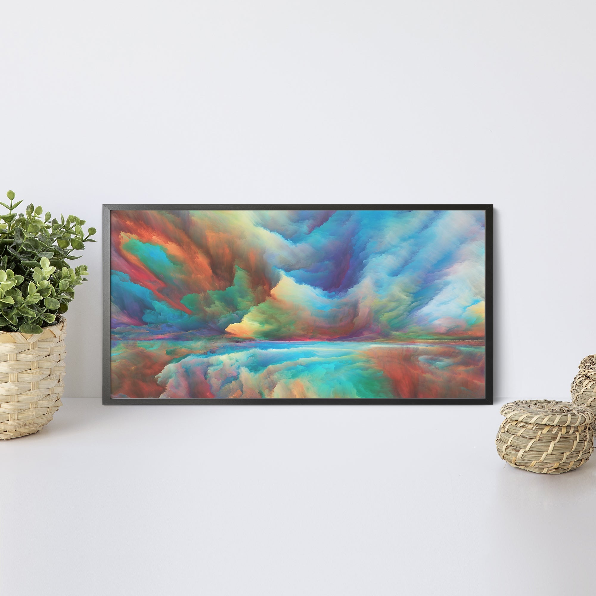 Foto obraz w ramie - Abstrakcja, plejada barwnych chmur (kolorowy) - Gallart.pl