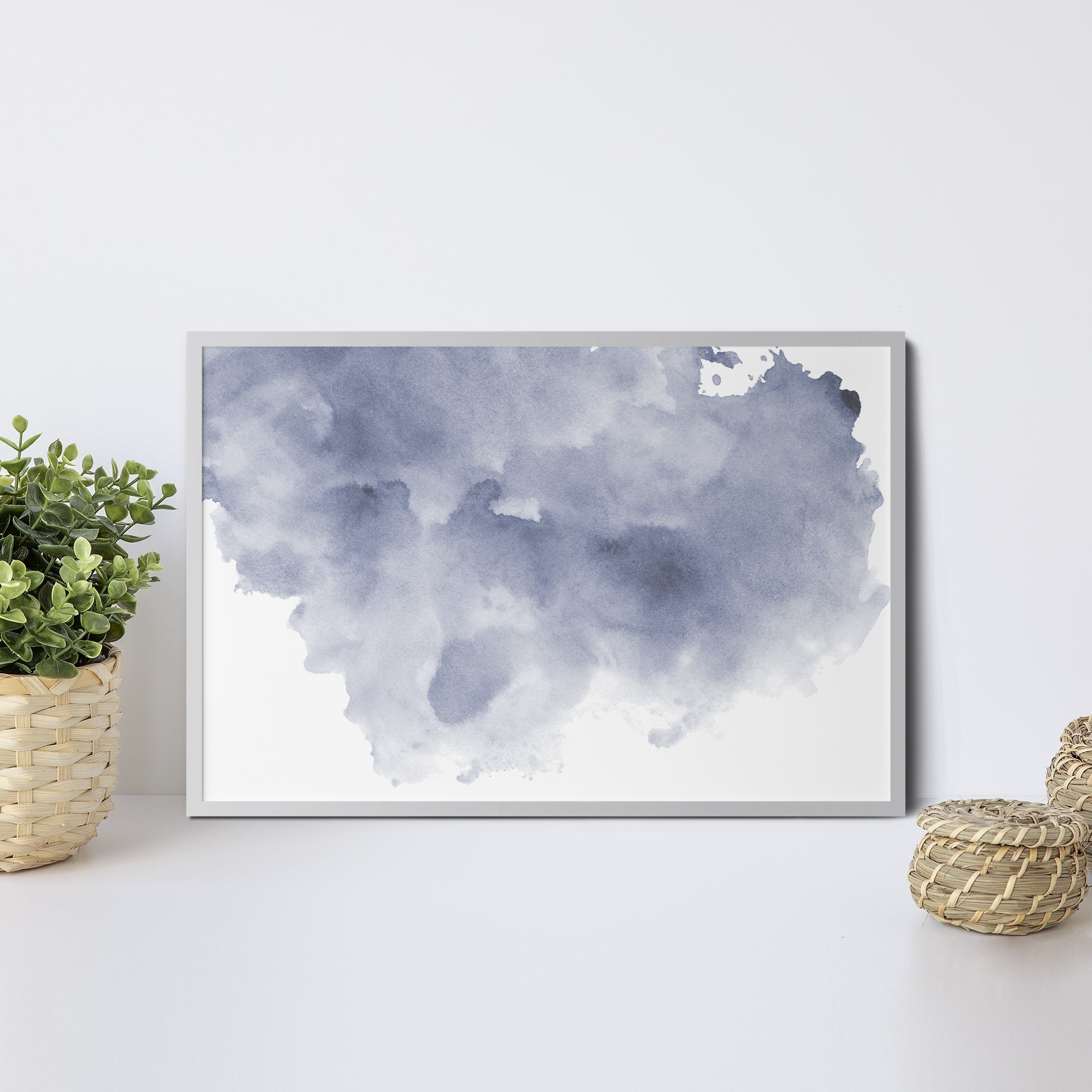 Foto obraz w ramie - Akwarela, granatowa chmura(stonowany) - Gallart.pl
