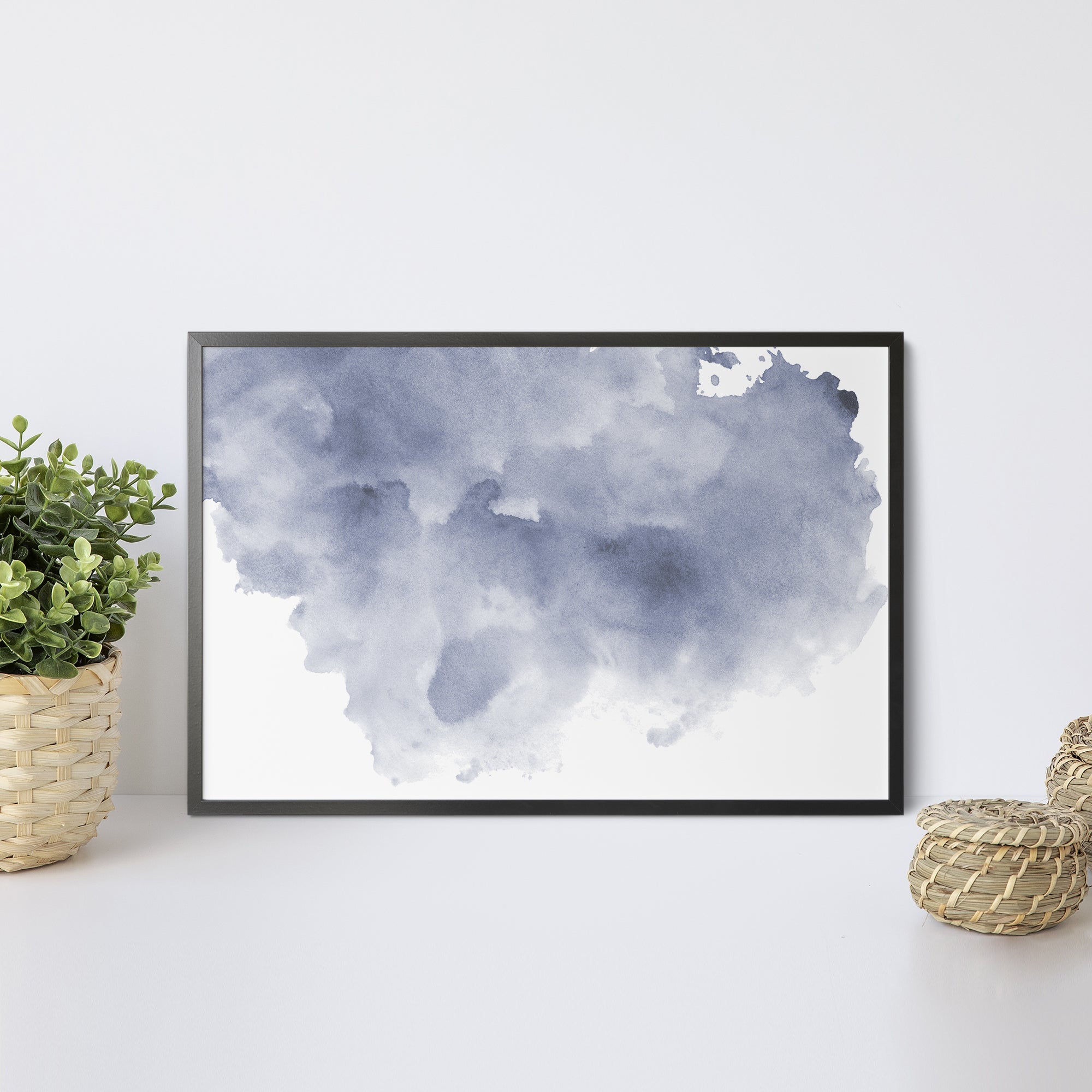 Foto obraz w ramie - Akwarela, granatowa chmura(stonowany) - Gallart.pl