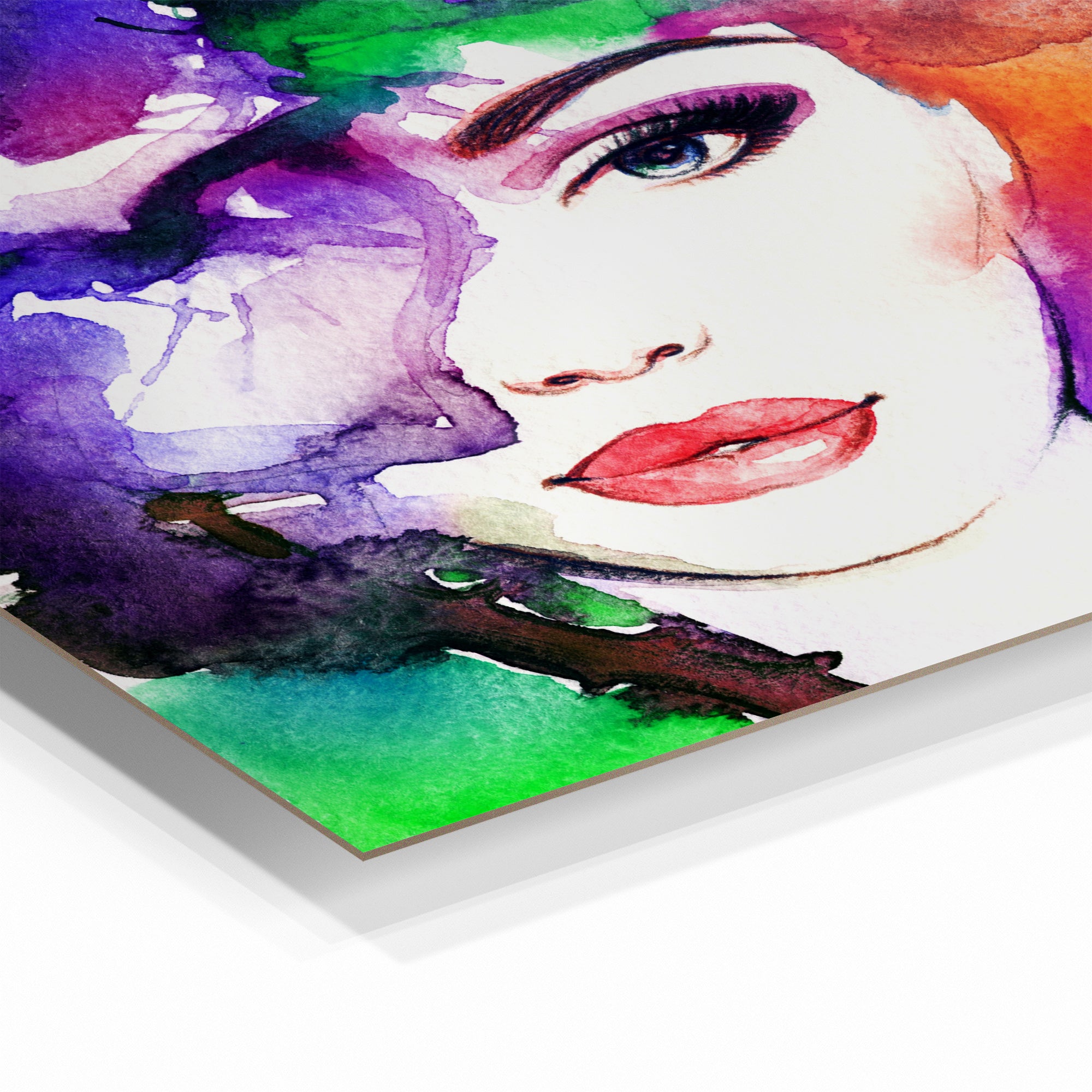 Foto obraz w ramie - Akwarela, kolorowa kobieta (kolorowy) - Gallart.pl