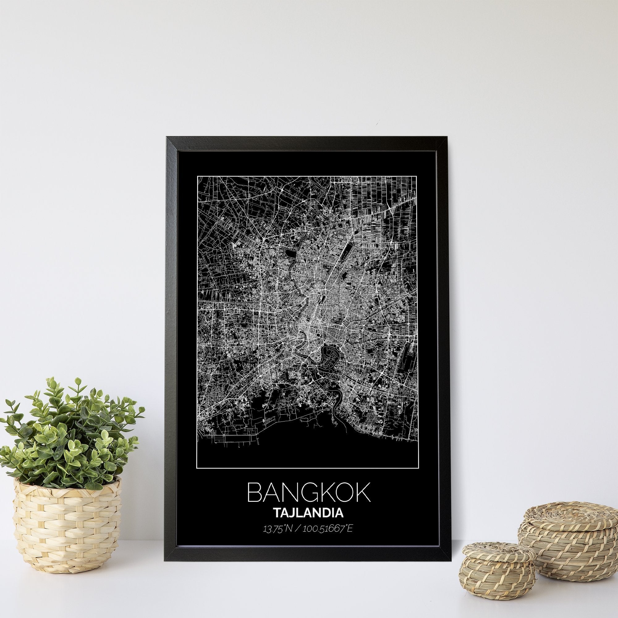Mapa Miasta Bangkok W Ramie (Czarna) - Gallart.pl