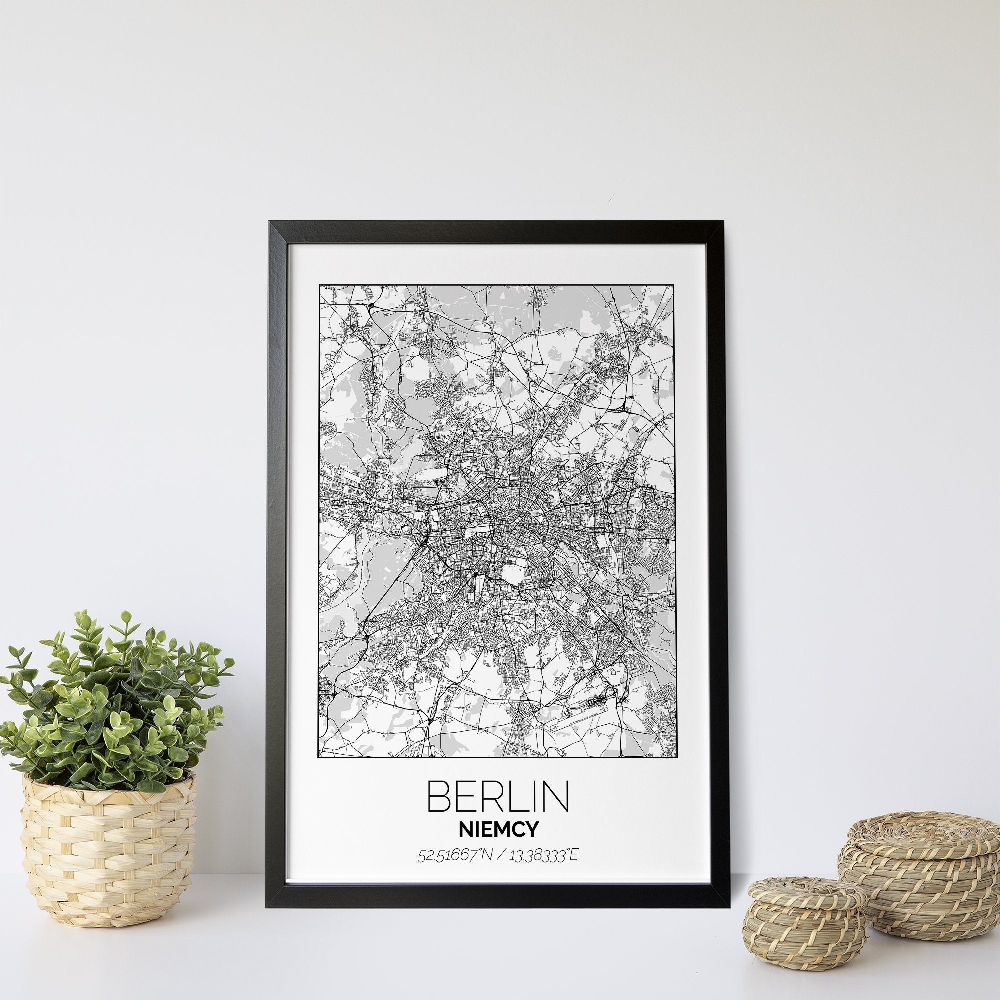 Mapa Miasta Berlin W Ramie (Biała) - Gallart.pl