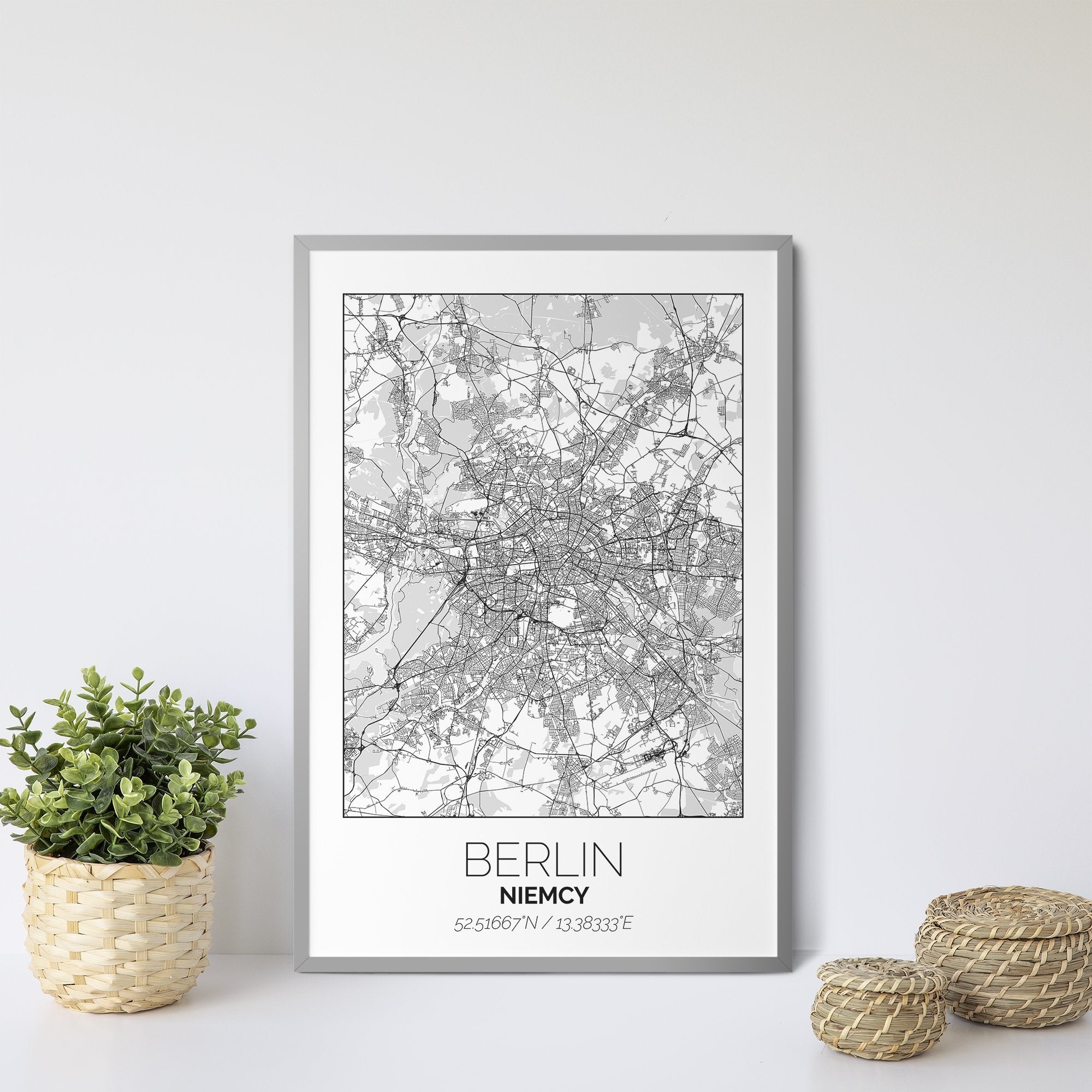 Mapa Miasta Berlin W Ramie (Biała) - Gallart.pl