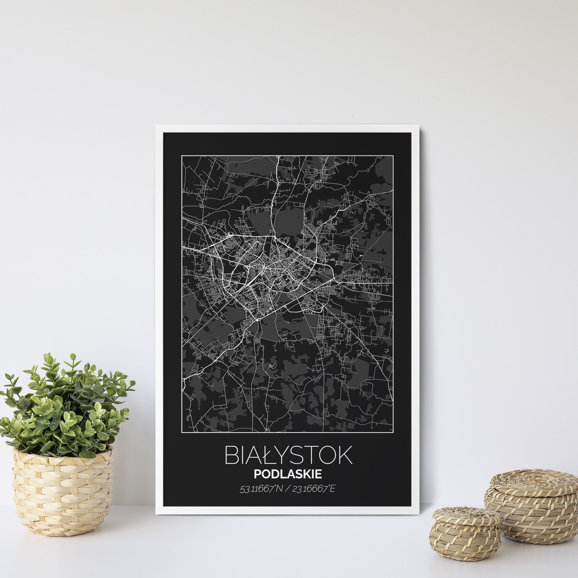 Mapa Miasta Białystok W Ramie (Czarna) - Gallart.pl