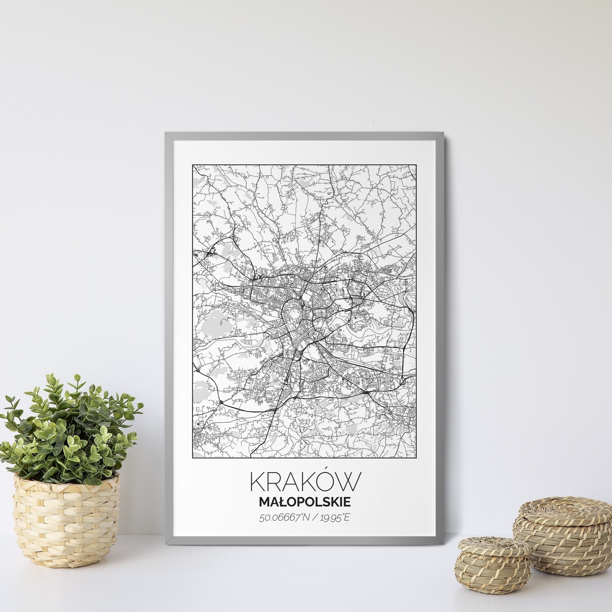 Mapa Miasta Kraków W Ramie (Biała) - Gallart.pl