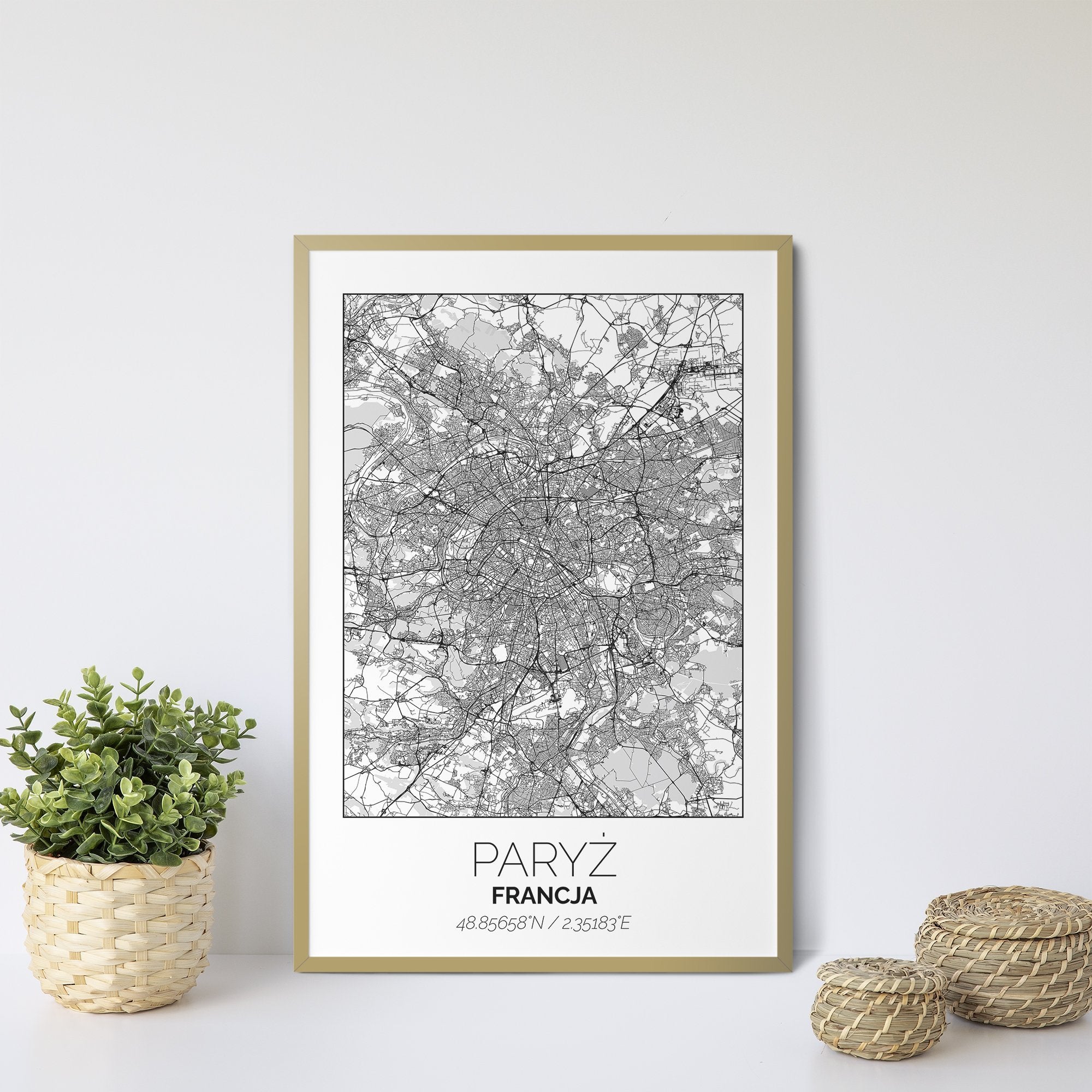 Mapa Miasta Paryż W Ramie (Biała) - Gallart.pl