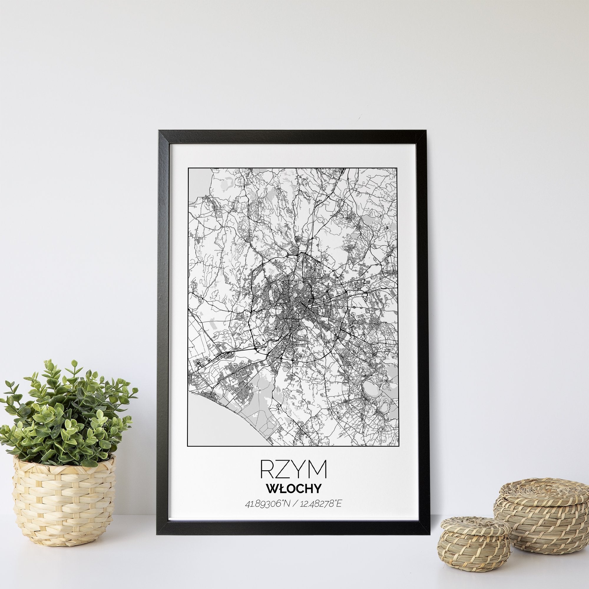 Mapa Miasta Rzym W Ramie (Biała) - Gallart.pl